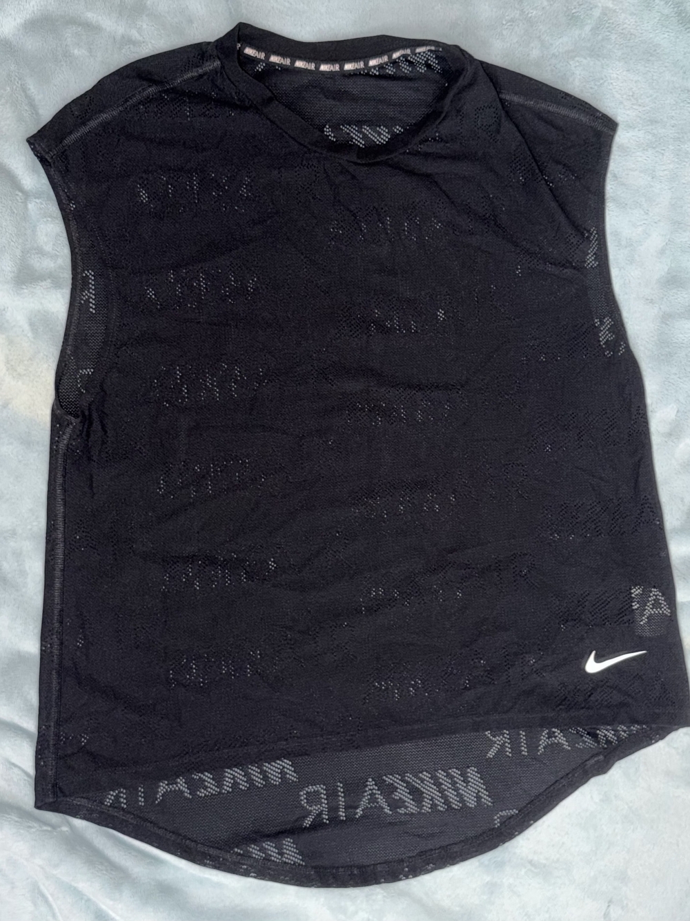 Nike Black Mesh Sleeveless Training Tank with White Swoosh